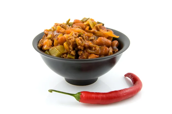 Bowl dengan chili con carne — Stok Foto