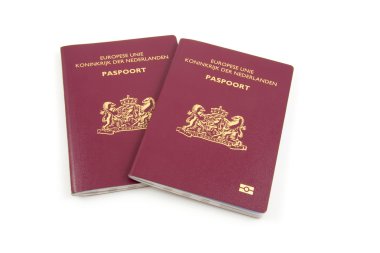 Two Dutch passport clipart