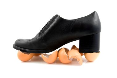 Walking on egg shells clipart