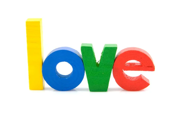 Parola Amore in lettere di legno colorate — Foto Stock