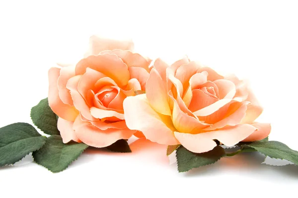 Silk pomarańczowe róże — Zdjęcie stockowe
