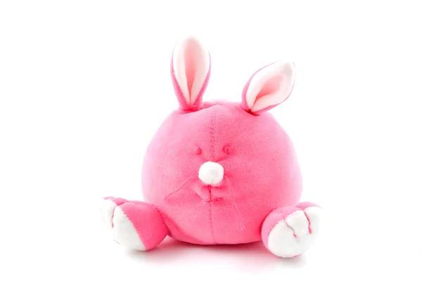 Розовый плюшевый кролик — стоковое фото