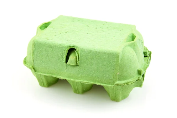 Green empty egg carton — Stock Photo, Image