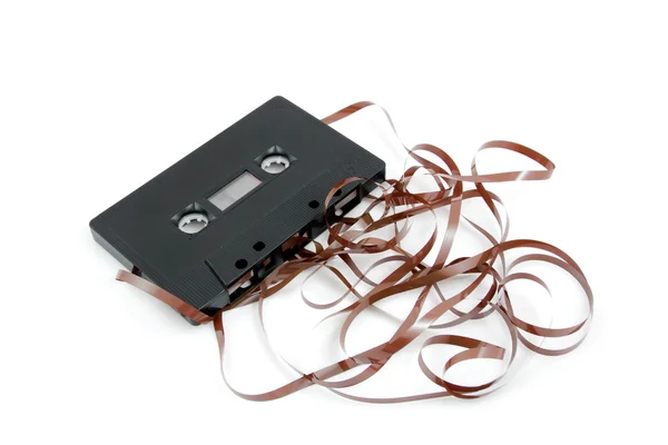 Un desastre la cinta de cassette de audio — Stok fotoğraf