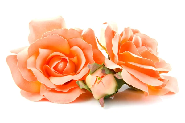 Silk orange roses — Stock Photo, Image