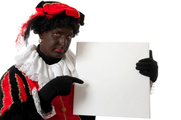 Zwarte Piet ( black pete) typical — Stock Photo, Image