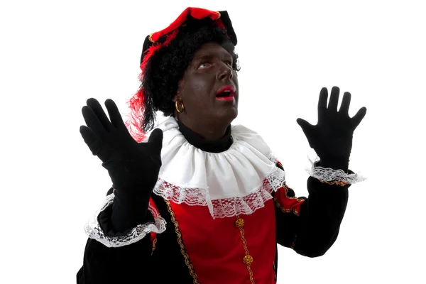 Překvapený Zwarte Piet (černá pete) — Stock fotografie