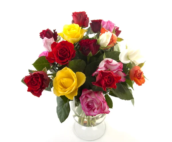 Bukett av färgglada rosor — Stockfoto