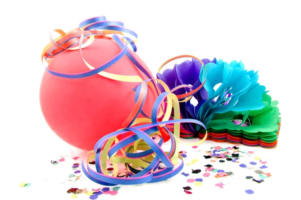 Balloon and party streamers — Stock Photo, Image