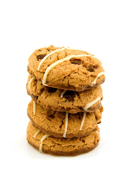 Halmozott csokoládé chip cookie-kat — Stock Fotó