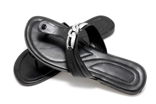 Eleganckie czarne pantofle — Zdjęcie stockowe
