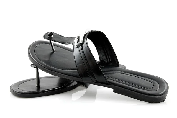 Eleganckie czarne pantofle — Zdjęcie stockowe