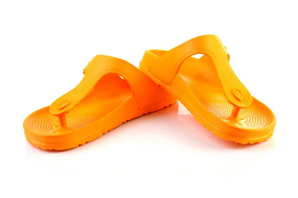 Orangefarbene Sommerschuhe — Stockfoto
