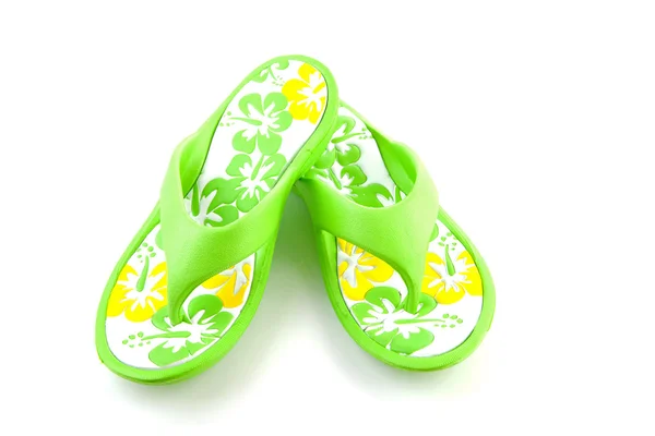 Zelené letní pantofle — Stock fotografie