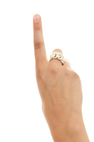 Hand med öppen pekfingret nummer 1 — Stockfoto