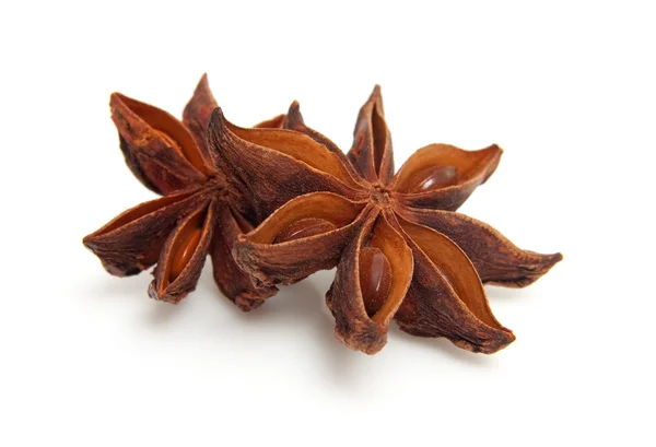 Two whole star anise in closeup — Stock Photo, Image