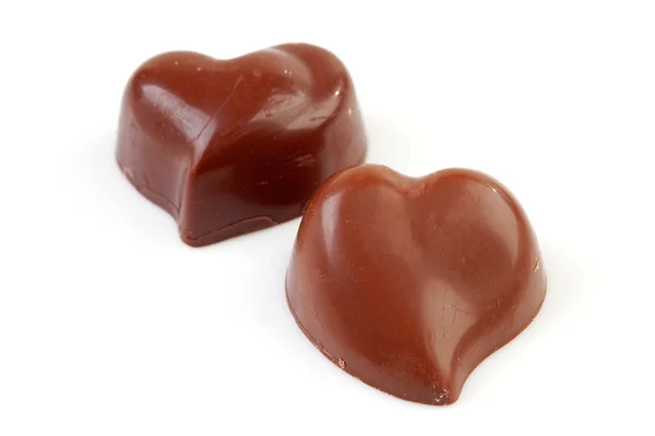 Choclates in shape of hearts — Stock Photo, Image