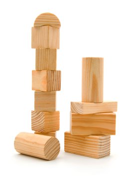 Wooden building blocks clipart