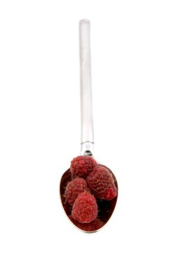 Raspberries on spoon clipart