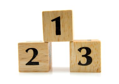 Wooden blocks with numbers 1 2 3 clipart