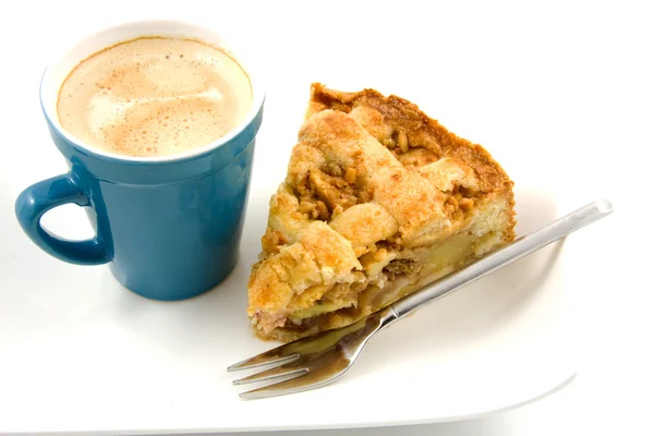 Káva a jablečný koláč — Stock fotografie