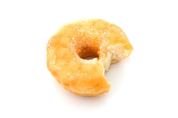 Delicioso gugar donut com mordida — Fotografia de Stock