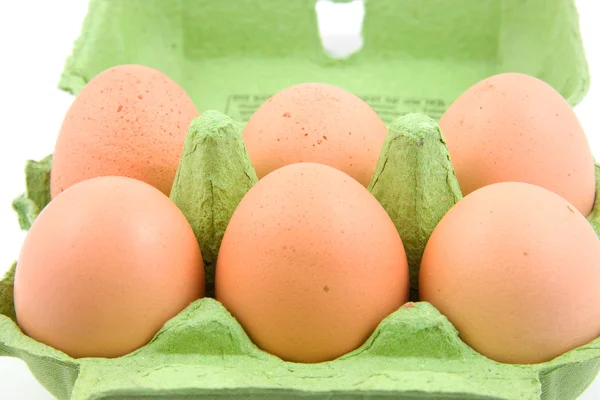 Six chicken eggs — Stock Photo, Image