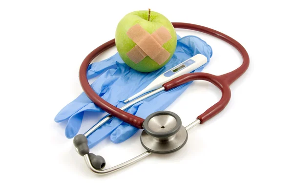 Hälso-och sjuk apple — Stockfoto