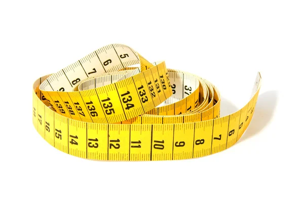 Yellow and white measure tape — Stock Photo, Image