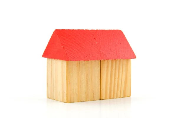 Dom wykonany z drewnianych bloków — Zdjęcie stockowe