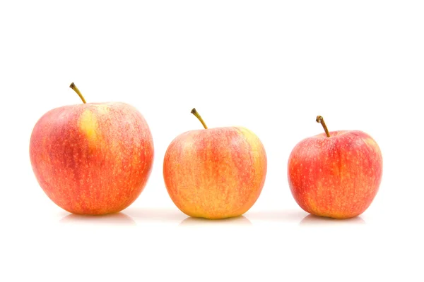 Three sizes of apples — Stock Photo, Image