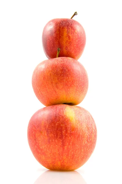 Üç yığılmış elma — Stok fotoğraf