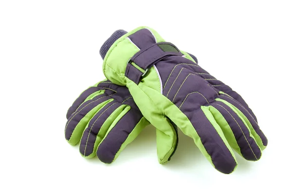 Paar van kleurrijke ski handschoenen — Stockfoto