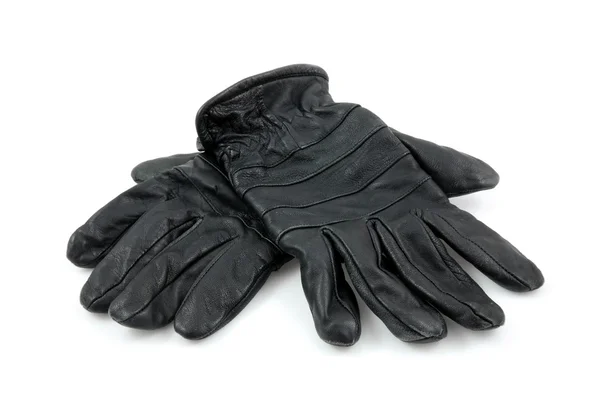 Пара черных кожаных перчаток — стоковое фото