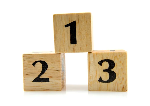 Wooden blocks with numbers 1 2 3 — Stock Photo, Image