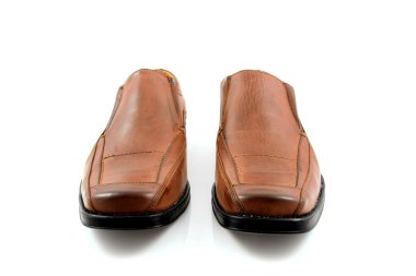 Pair of brown male business shoes clipart