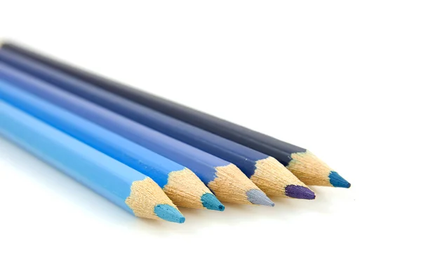 Blauwe potloden in close-up — Stockfoto