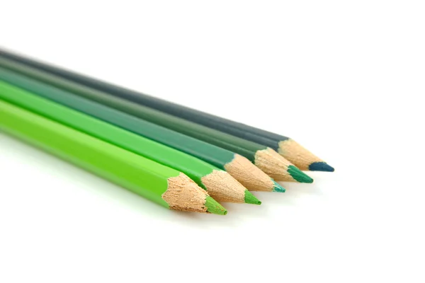 Groene potloden in close-up — Stockfoto