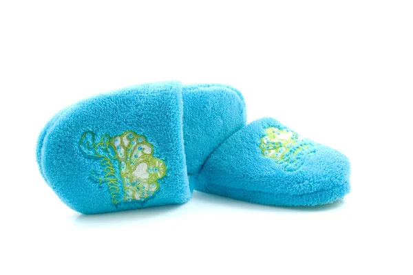 Paar van blauwe slippers voor kinderen — Stockfoto
