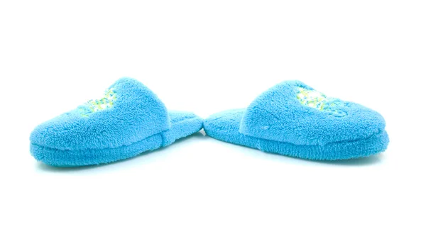 Pair of blue slippers for children — Stock Photo, Image