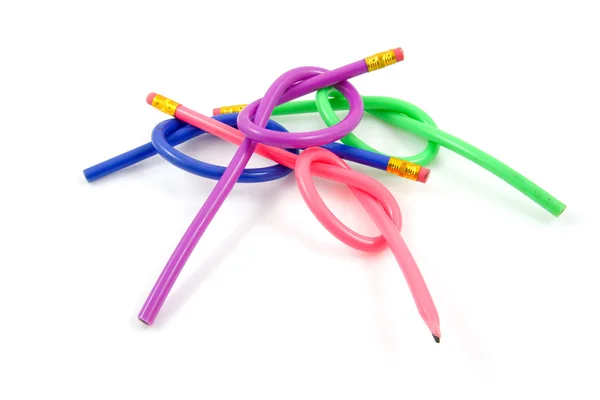 Geknoopte kleurrijke potloden — Stockfoto
