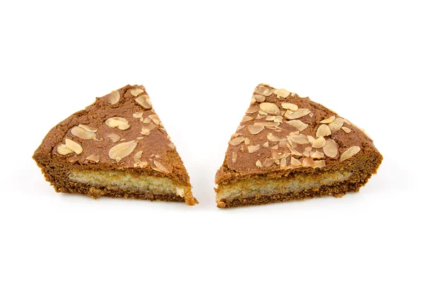 Slices of typical Dutch pie with almond — Stock Photo, Image