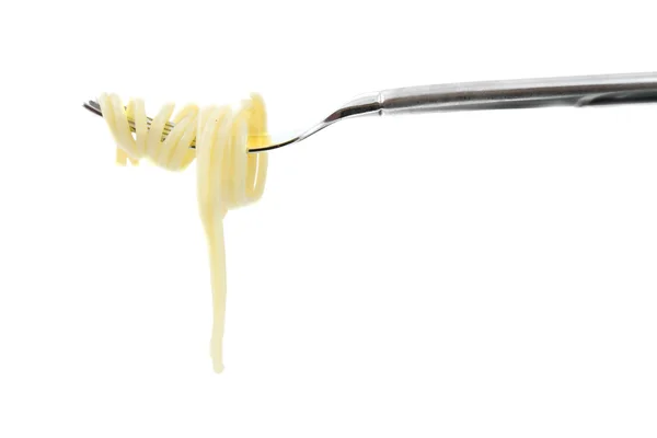 Спагетті на виделці — стокове фото