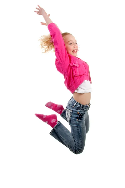 Girl is jumping — Stock Photo, Image