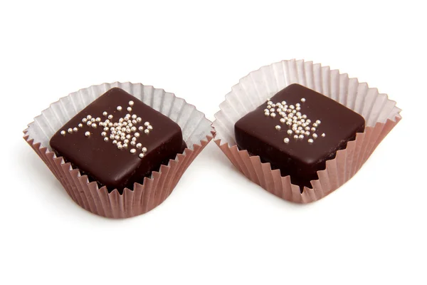 Due petit al cioccolato quattro — Foto Stock