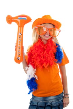 Female Dutch soccer fan clipart