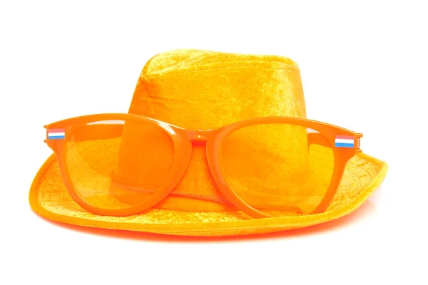 Oranje voetbal accessoire — Stockfoto
