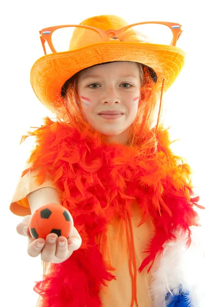 Young dutch soccer supporter — Stock Photo, Image