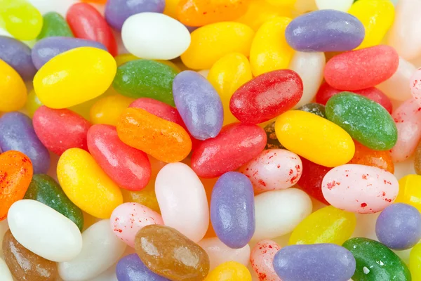 Barevné želé fazole sladkosti v detailním — Stock fotografie