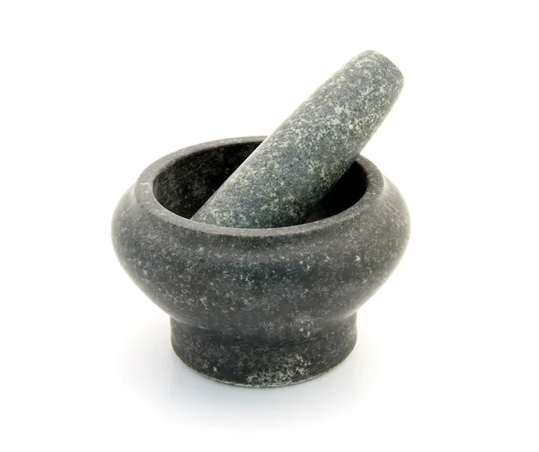 Grey granite mortar — Stock Photo, Image